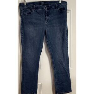 Lauren Ralph Lauren Women's Blue Jeans SZ‎ 18 Leather Logo Chic Timeless Classic